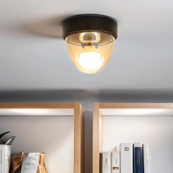 Deckenleuchte mit Lampenschirm aus Glas