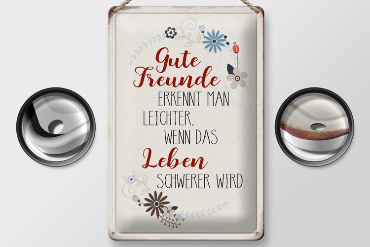 Blechschild Spruch 20x30cm gute Freunde erkennt Schild
