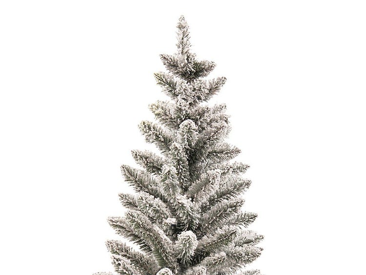 Künstlicher Weihnachtsbaum mit künstlichem Schnee beschneit für eine winterliche Dekoration