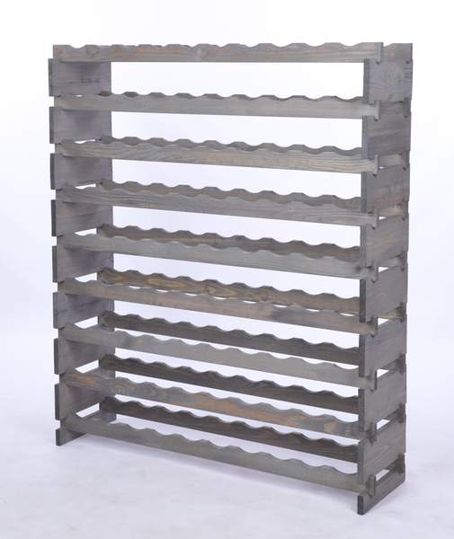 Weinregal VINOTECA FLEX PRO HxBxT 121x103x28cm 90 Flaschen auf 9 Ebene Massives Kiefernholz Grau