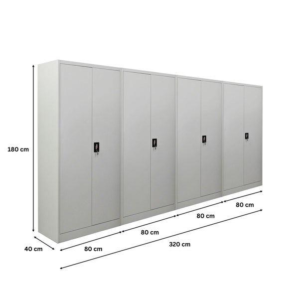 Stahlschrank mit Abmessungen 180 x 320 x 40 cm