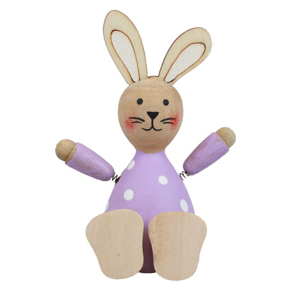 Hase aus Holz mit Punkten als Dekoration