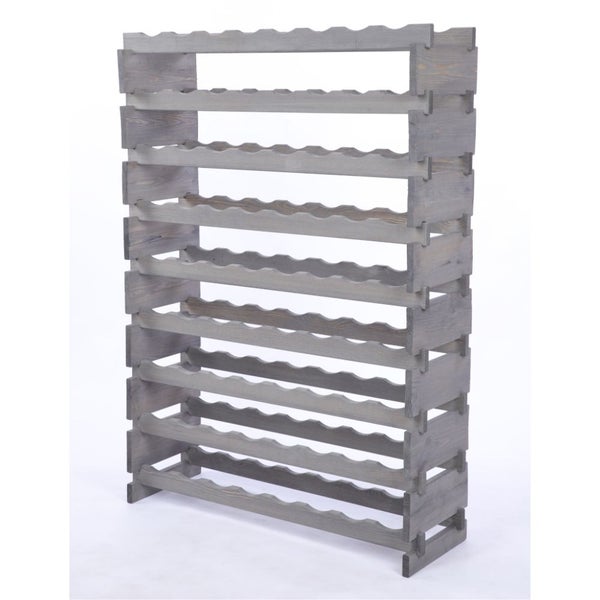 Weinregal VINOTECA FLEX PRO HxBxT 121x84x28cm 72 Flaschen auf 9 Ebenen Massives Kiefernholz Grau