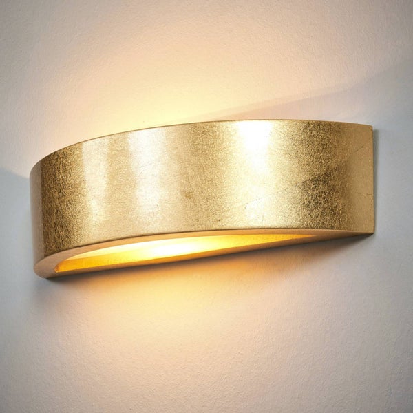 Lindby Wandleuchte, Wandlampe Innen Jasin (Modern) in Gold / Messing aus Gips/Ton (1 flammig E14) - Wandstrahler Wandbeleuchtung Schlafzimmer Wohnzimmer Wohnzimmerleuchte