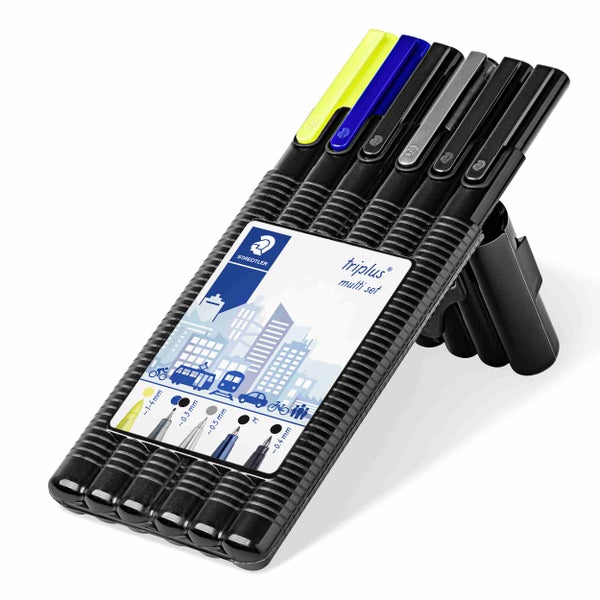 Staedtler Triplus Multi Set mit verschiedenen Stiften in aufstellbarem Etui