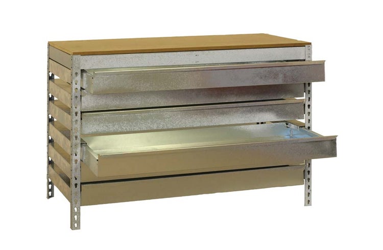 PROREGAL Werkbank Buffalo mit Schubfächern HxBxT 84 x 120 x 76 cm Traglast 600 kg Verzinkt
