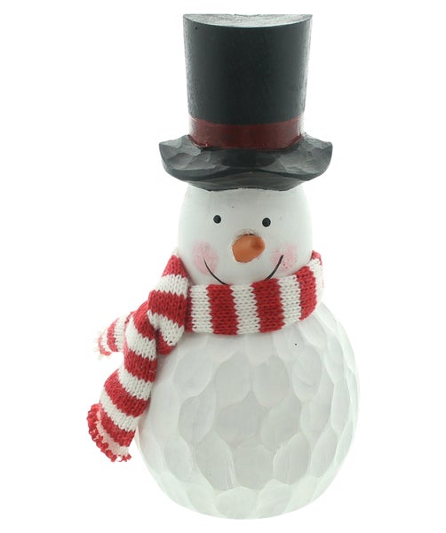 Dekorativer Schneemann mit Hut und Schal