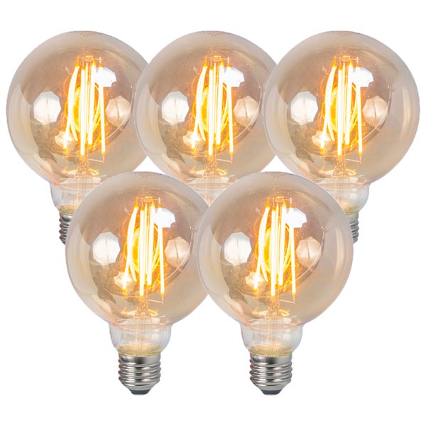 Set mit 5 dimmbaren E27-LED-Filament-Rauchlampen 5 W 380 lm 2200 K