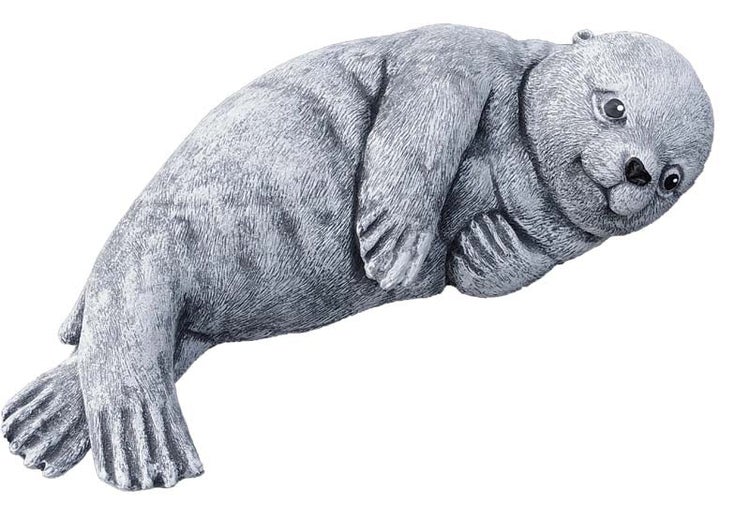 Steinfigur Seehund als Gartenfigur zur Dekoration