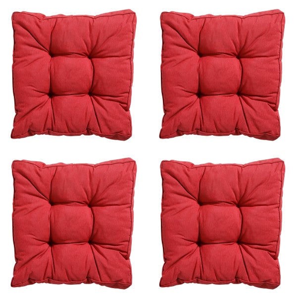 Sitzkissen Florance Panama ziegelrot - Ca. 47x47 cm - 4er-Set