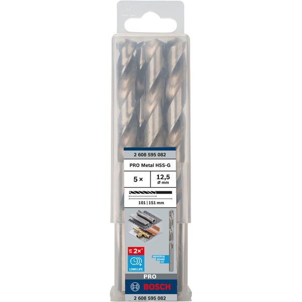 Bosch PRO Metal HSS-G Spiralbohrer 12,5 x 101 x 151 mm - 2608595082