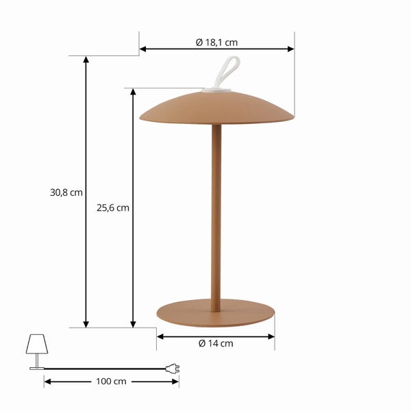 Lindby LED Kanani dimmbar (spritzwassergeschützt (Modern) in Braun aus Metall (1 flammig, )