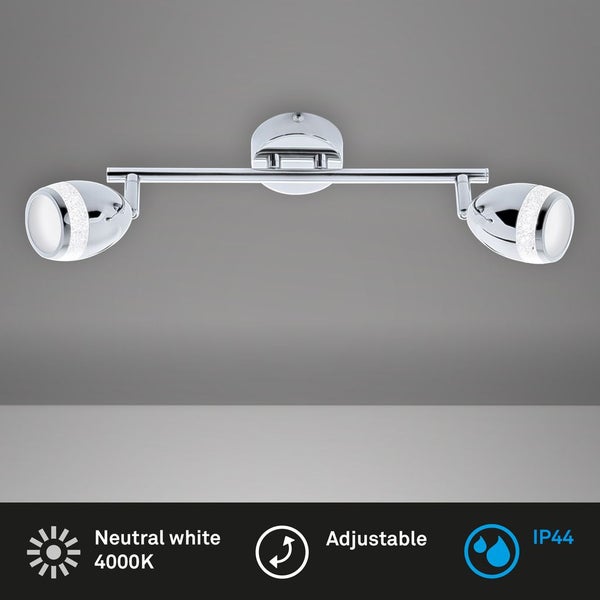 LED Deckenleuchte Badleuchte dreh- & schwenkbar 8W Chrom IP44 Metall Briloner