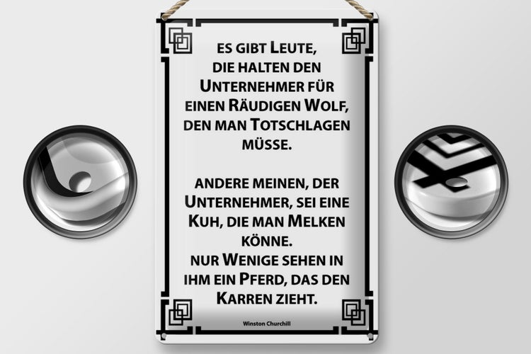 Blechschild Spruch 20x30cm Leute, die halten Unternehmer