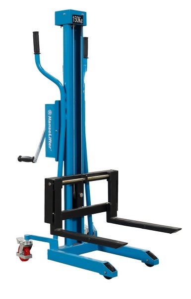 Manueller Materiallift mit einer Traglast von 150 Kilogramm