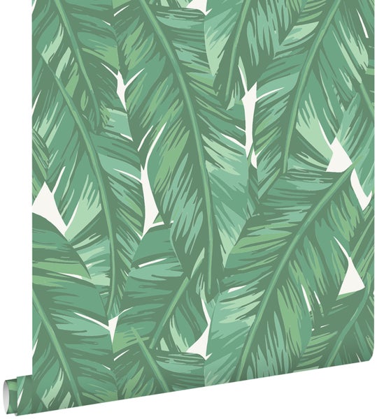 ESTAhome Tapete Bananenblätter Jadegrün - 53 cm x 10.05 m - 139014