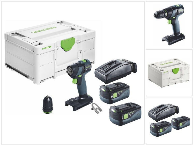 Festool TXS 18-Basic Akku Bohrschrauber 18 V 40 Nm Brushless + 2x Akku 5,0 Ah + Ladegerät + Systainer