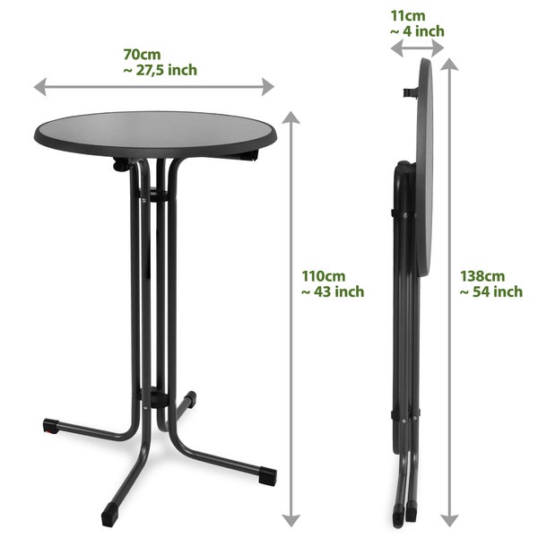 Beautissu Sylt Stehtisch Ø 70 cm Grau
