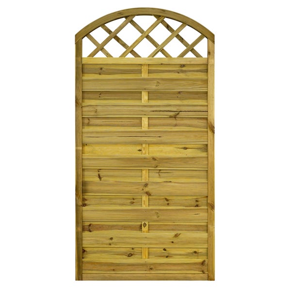 Gartenzaun aus Holz mit Rankgitter