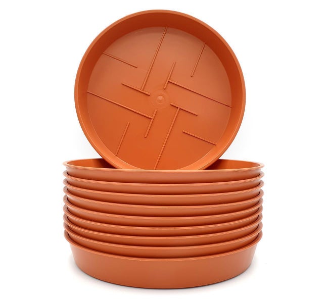 Plastard Untersetzer 10er Set Ø 14 cm Terrakotta - Blumentopf Pflanztopf Kübel