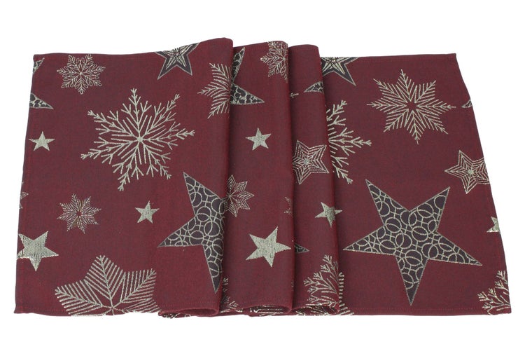 FRANK FLECHTWAREN | Tischläufer Sparkling Stars, POLYESTER, 40 x 140 cm