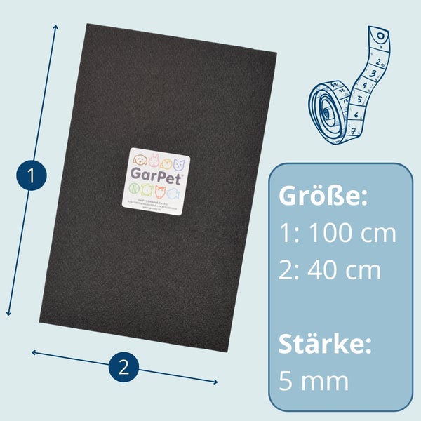 GarPet Unterlage, 100 cm lang, 40 cm breit und 5 mm stark.