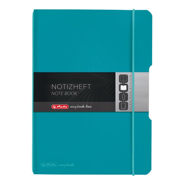 Herlitz Notizheft flex A5 40 Blatt kariert caribbean turquoise