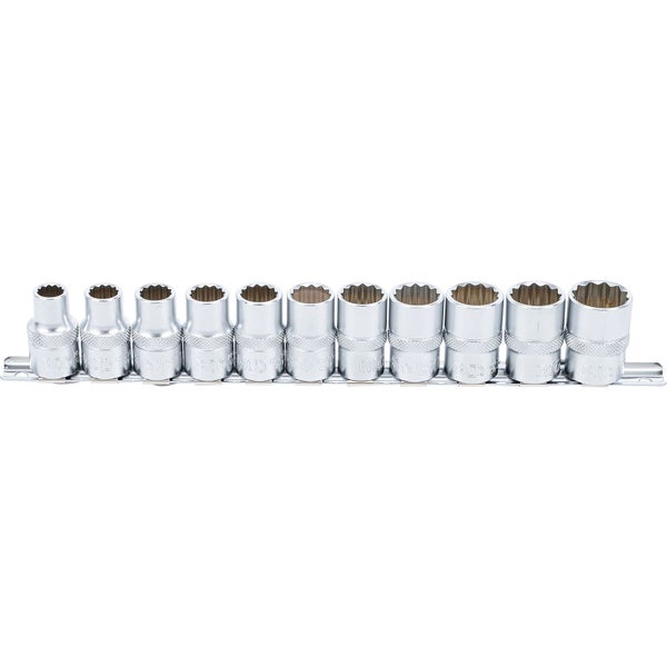 BGS Steckschlüssel-Einsatz-Satz Zwölfkant Antrieb Innenvierkant 12,5 mm (1/2) SW 10 - 21 mm 11tlg. - 9107
