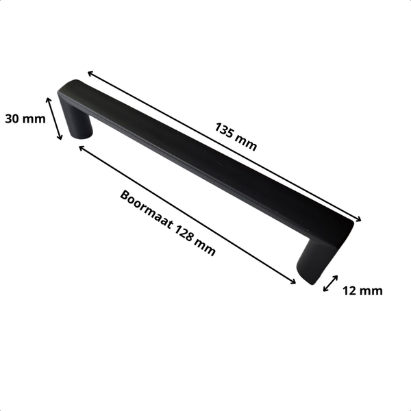 Möbelgriff Stangengriff Aurora lochabstand  128 mm Kunststoff Schwarz 10 Set