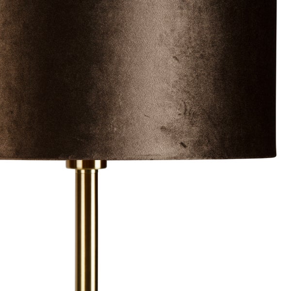 Detail einer Stehlampe mit Lampenschirm und Lampenfuss