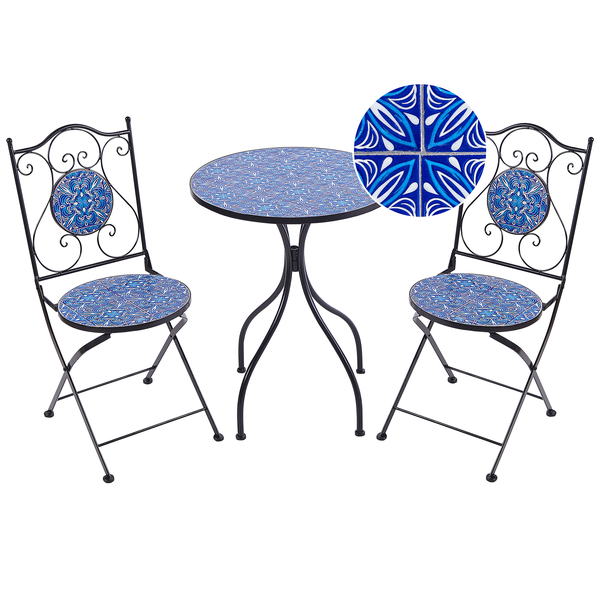 Bistro Set klappbar CIGLIANO Metall Schwarz