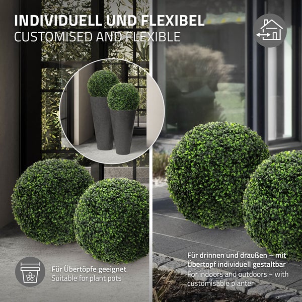 Dekorative Buchsbaumkugeln für den Innen- und Außenbereich, geeignet für Pflanzgefäße