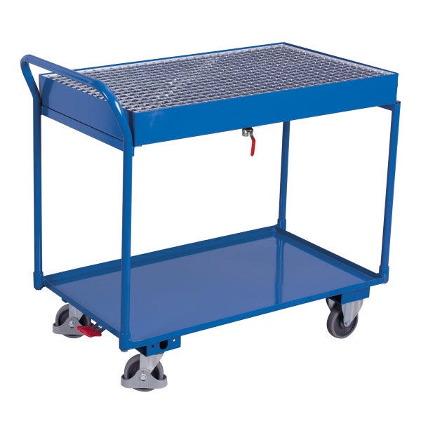 Werkstattwagen mit Auffangwanne und Gitterrost