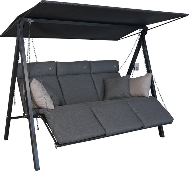 Gartenschaukel mit Sonnendach, Sitzkissen und Getränkehalter