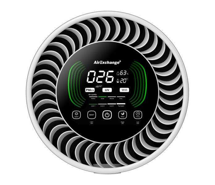 AirExchange® 600-T Luftreiniger für große Räume (HEPA 14 Filter, bis 100m²,85W) WEIß