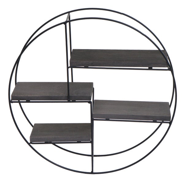 Rundes Wandregal mit vier Ablagen