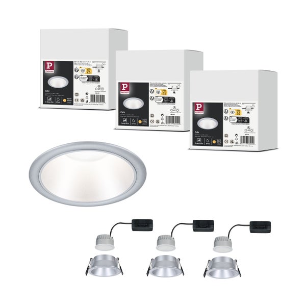 Paulmann Cole Einbauleuchten Set mit drei Leuchten und Verpackungen