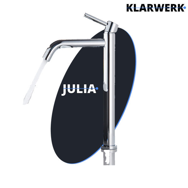 Hohe Einhebel Waschtischarmatur Julia aus Metall mit fließendem Wasser für das Badezimmer