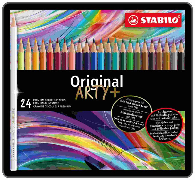 STABILO Buntstift Premium-Buntstift Original - ARTY+, 24er Metalletui