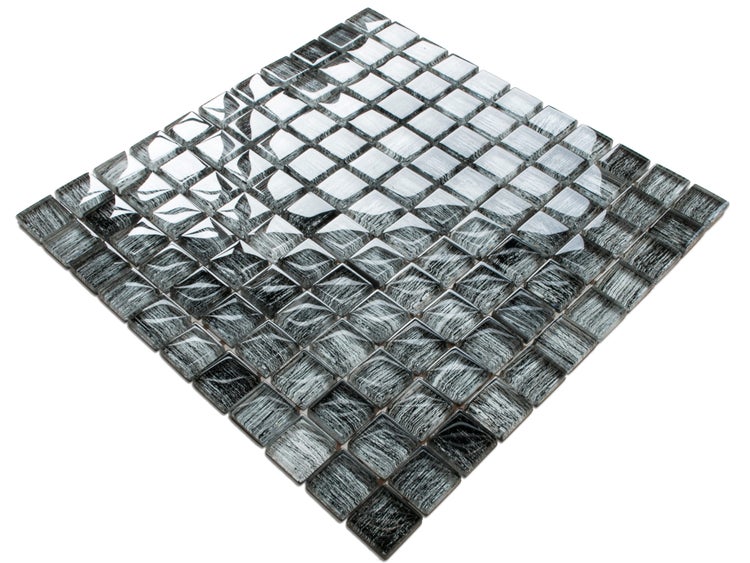 Glasmosaik auf Netz für Bad und Küche 30cm x 30cm  - Iron Earth
