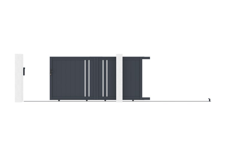 Schiebetor aus aluminium 3m GIONA H.140cm grau