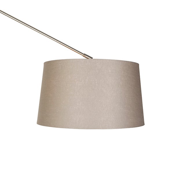 Textilschirm für Bogenstehleuchte in konischer Form.