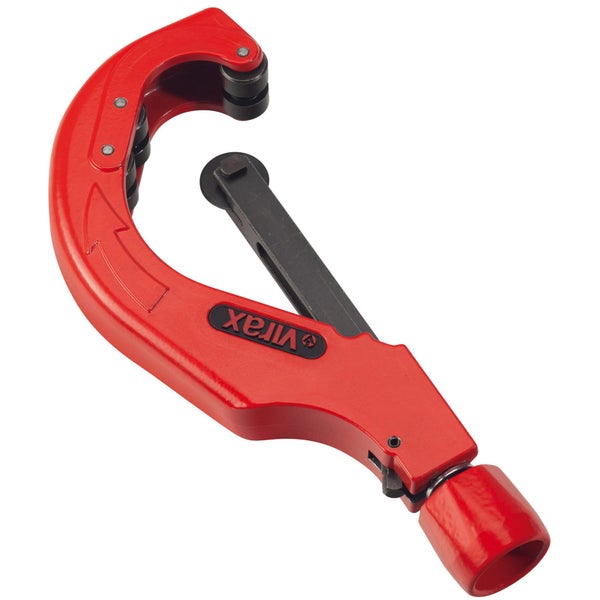 Roter manueller Rohrabschneider von Virax für Metallrohre und Kunststoffrohre mit verstellbarem Griff.