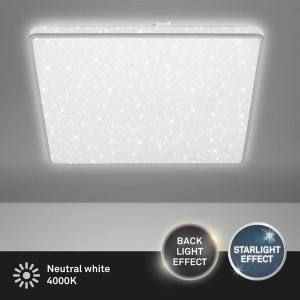 LED Deckenleuchte Deckenlampe Sternenhimmel Backlight flach 24W chrom Briloner