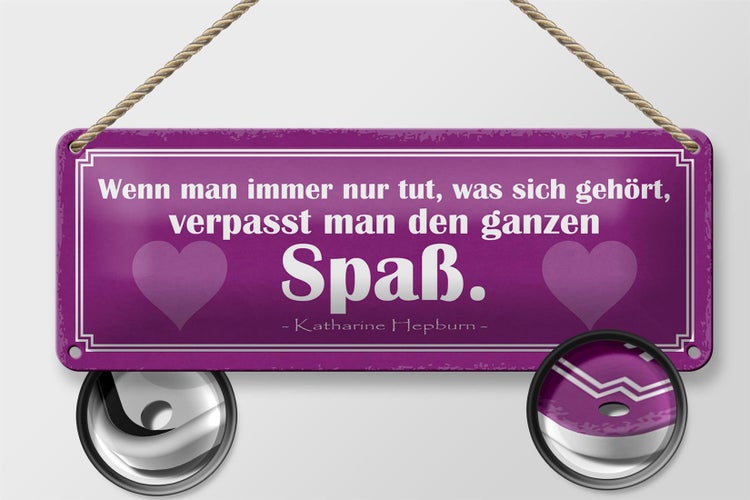 Blechschild Spruch 27x10cm tun was sich gehört kein Spaß Dekoration