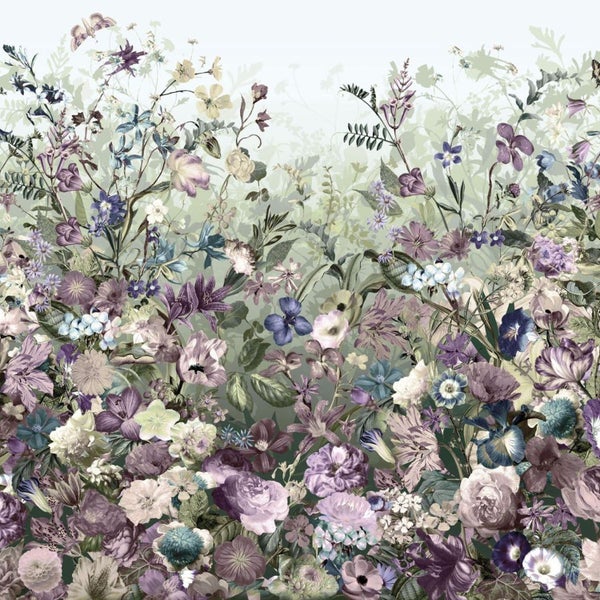 Dekoratives Wandbild mit floralem Muster in verschiedenen Farbtönen