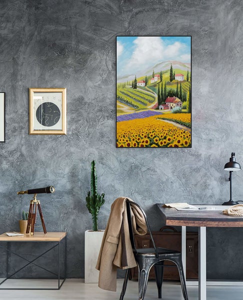 Handgemaltes Gemälde Acrylfarbe 60x90cm Bunt