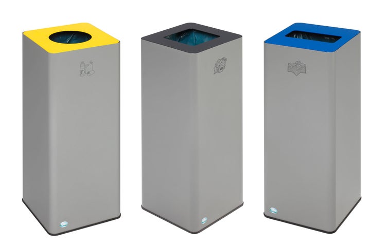 PROREGAL Robuster Wertstoffsammler Mit Abnehmbarem Deckel 70 Liter HxBxT 70 x 32 x 32 cm Verzinkter Stahl Anthrazit