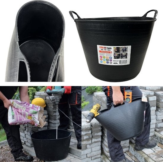 Mörtelkübel mit Tragegriffen, 42 Liter Fassungsvermögen, für Bauarbeiten