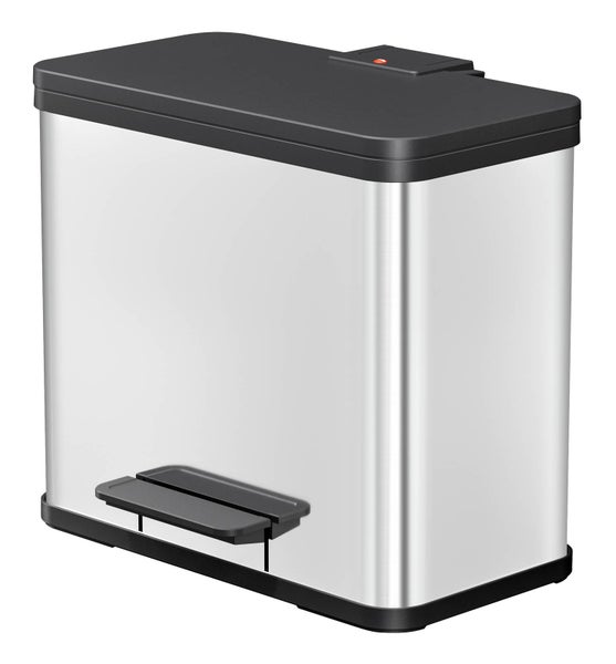 Treteimer aus Metall mit Deckel und Pedal